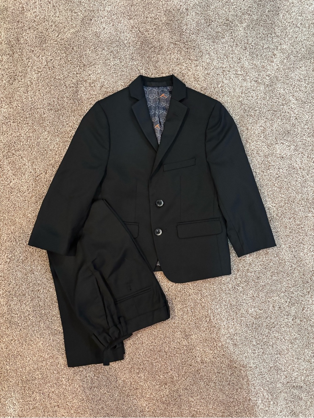 TALLIA Boys Black Suit Jacket & Pants Set